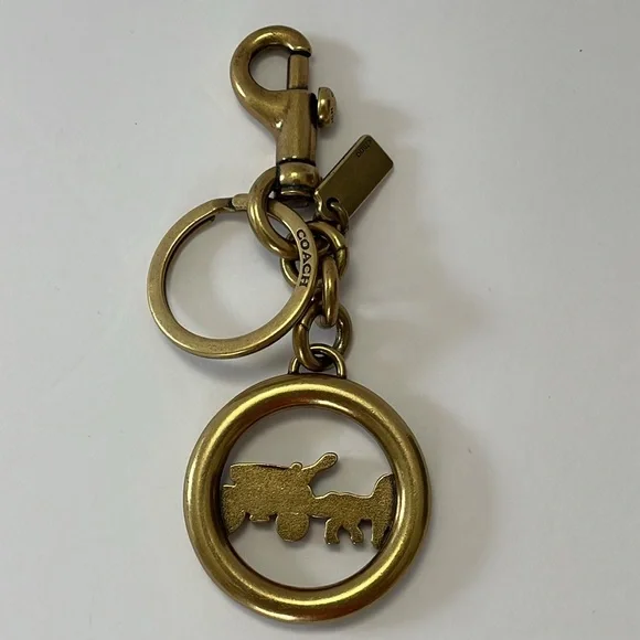 Coach Horse & Carriage Key Fob Keychain Bag Charm - Picture 2 of 11